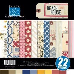 Bazzill Basics Beach House 12x12 Paper Pack New 2012