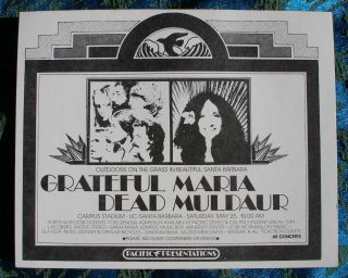  Dead Vintage RARE Handbill Concert Poster Santa Barbara U C s B