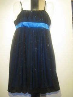 BCX Girl Midnight Blue Sparkling Party Dress Size 16