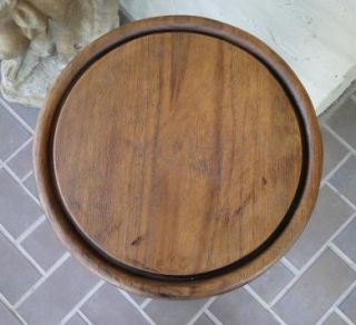 Antique French Dark Oak Barley Twist Pedestal Table Display Plant 