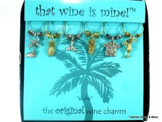 beach party theme wine charms great holiday gift