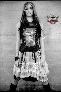 Avril Lolita DIY Goth Corset Cincher Fringe Garter Belt
