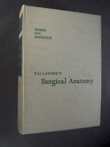 Callanders Surgical Anatomy 1958 Anson Maddock VG
