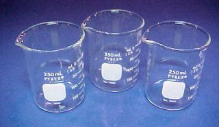 this set of 3 250 ml pyrex 1000 beakers
