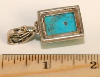 Vintage Barse .925 Sterling Silver Large Blue Turquoise Stone Latch 