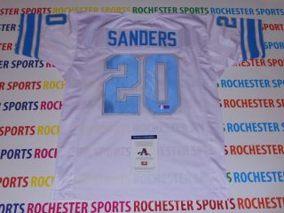 BARRY SANDERS autographed signed Detroit Lions white Jersey AAA 