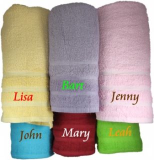 Personalized Embroidered Bath Towels 100% Cotton 27x54 Towel