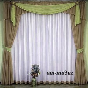 Curtain Brown Whit Drapes Furnishing Beautiful New Style Egyptian Hand 