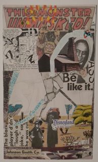 RARE Jean Michel Basquiat SIGNED ORIGINAL two sided collage and hand 