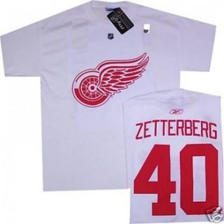 Detroit Red Wings Henrik Zetterberg White Jersey T Shirt Sz Small 