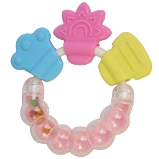 Cute Baby Bell Silicone Teether Teething Pacifier Rattle Toy Shower 