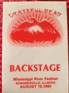 Grateful Dead Backstage Pass Mississippi River Festival Edwardsville 