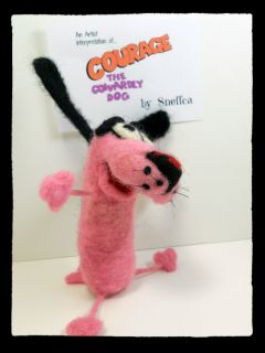 Sneffcas World Needle Felted Courage The Cowardly Dog Cartoon Network 