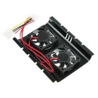   Plastic Alloy HDD 3 5inch Hard Disk Exhaust Cooler 2 Fan Black