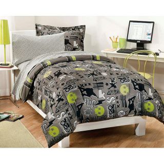   Extreme Sport Twin Green Black Bed in A Bag Teen Boys Bedding