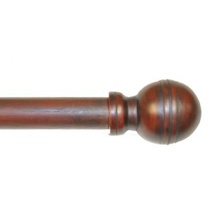 Adeline 4 foot Bamboo Curtain Rod Set with Ribbed Ball Finials 