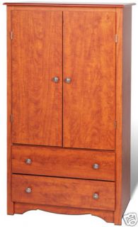 Bedroom Cherry Armoire Cabinet, Dresser Shelf & Drawer