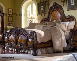 French Rococo Queen Wood Master Bedroom Furniture Set