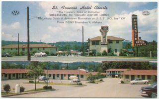 St Francis Hotel Courts Birmingham Al Postcard Alabama