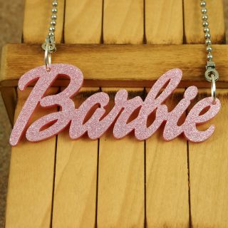   Acrylic Pendant Kitsch Barbie Name Necklace Jewelry Nicki Minaj