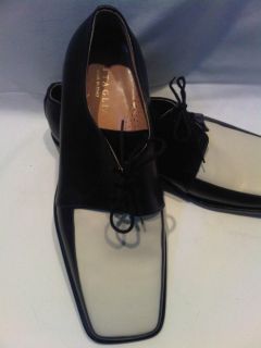 Vero Cuoio BATTAGLIA Mens Black and cream Leather Shoe size 11 made in 