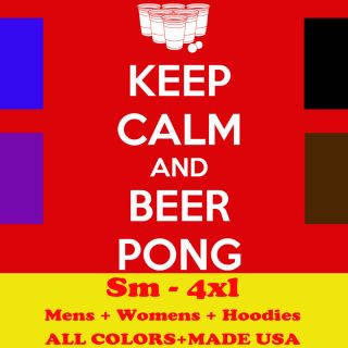 KEEP CALM AND BEER PONG beer drinking red solo cup funny MENS T SHIRT 
