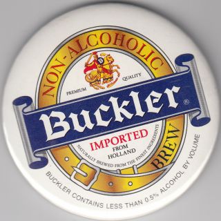 Buckler Non Alcoholic Beer from Holland 3 inch Pin Back Button