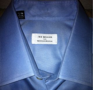 Impeccable Ike Behar for  Blue Dress Shirt Size 18 35 