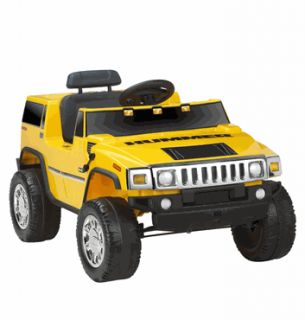 Kids Battery Powered Ride on Toy Yellow Hummer 6V Volt Car SUV