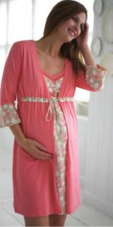 New BELABUMBUM Maternity Nursing Delia Robe Pajamas Lounge Wear Floral 