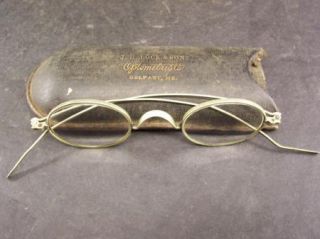   1870 Antique Spectacles with Eyeglasses Case Belfast Maine