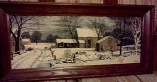    print of beautiful cottage and landscape painting by R Batchelder