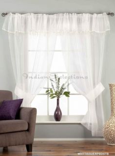   Pocket with attached Beaded Valance Sheer Tissue Curtain / Drape / Pa