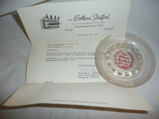 Bellevue Stratford Hotel Ashtray Closure Letter 1976