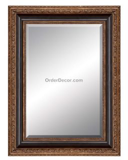 43 x 31 rectangular wood framed mirror black gold