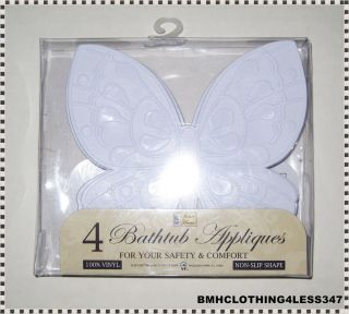 New 4 Butterfly Bathtub Non Slip Appliques in Pink Blue Purple or 