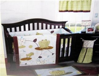 NEW BEANSPROUT HOPPER FROG CRIB BEDDING SET Toddler Comforter Bumper 
