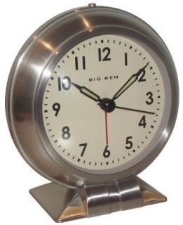   Ben 90010 Classic All Metal Battery Operated Alarm Clock Silver