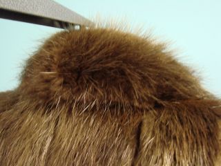 Full Length Genuine Beaver Fur Coat Evans Collection Size 8 Brown Long 