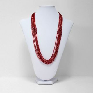 Multi Strand Seed Bead Necklace Siam 01