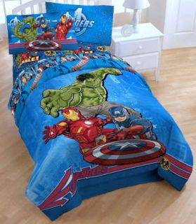 NEW TWIN SIZE   AVENGERS BEDDING SET   Comforter + Sheets Bed in a Bag 