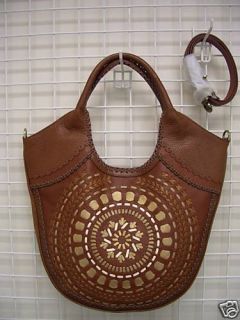 Beautiful Italian Leather Tote w Patchwork Details