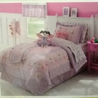    Damask Ballerina Fairy Twin Comforter Quilt And Sham Bedding Set
