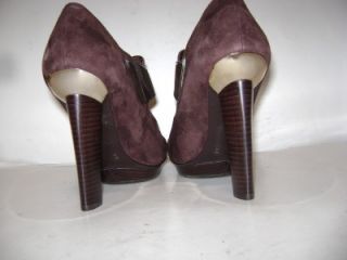 BCBGirls Koala Oakbrown Suede Patent Shootie 4 Heel Shoe 9 B 39 