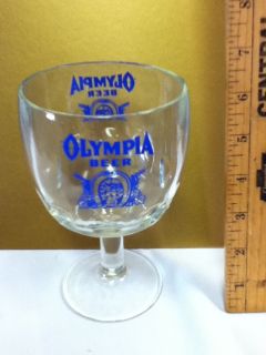 HW6 Olympia Beer Glass Schooner Vintage Bar Glass Logo Collectible 