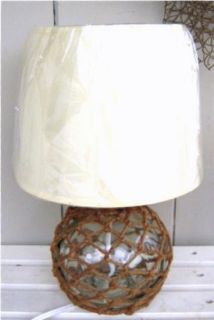 Nautical Rope Fishing Float Table Lamp Beach Decor Clear Glass