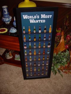  MAN CAVE WOOD FRAMED PRINT BEERS OF THE WORLD BAR DISPLAY BLACK FINISH