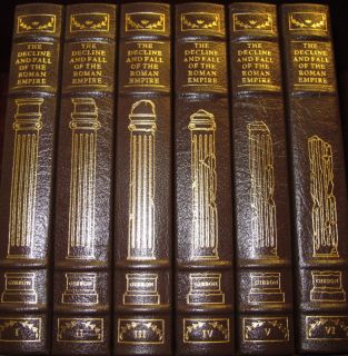 DECLINE AND FALL OF THE ROMAN EMPIRE Gibbon LEATHER SET Rome 6 Vol 