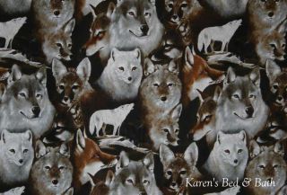 Nature America Wildlife Wolf Coyote Fox Curtain Valance