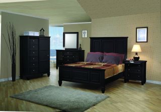 Sandy Beach Modern Black Wood Bedroom Armoire Chest